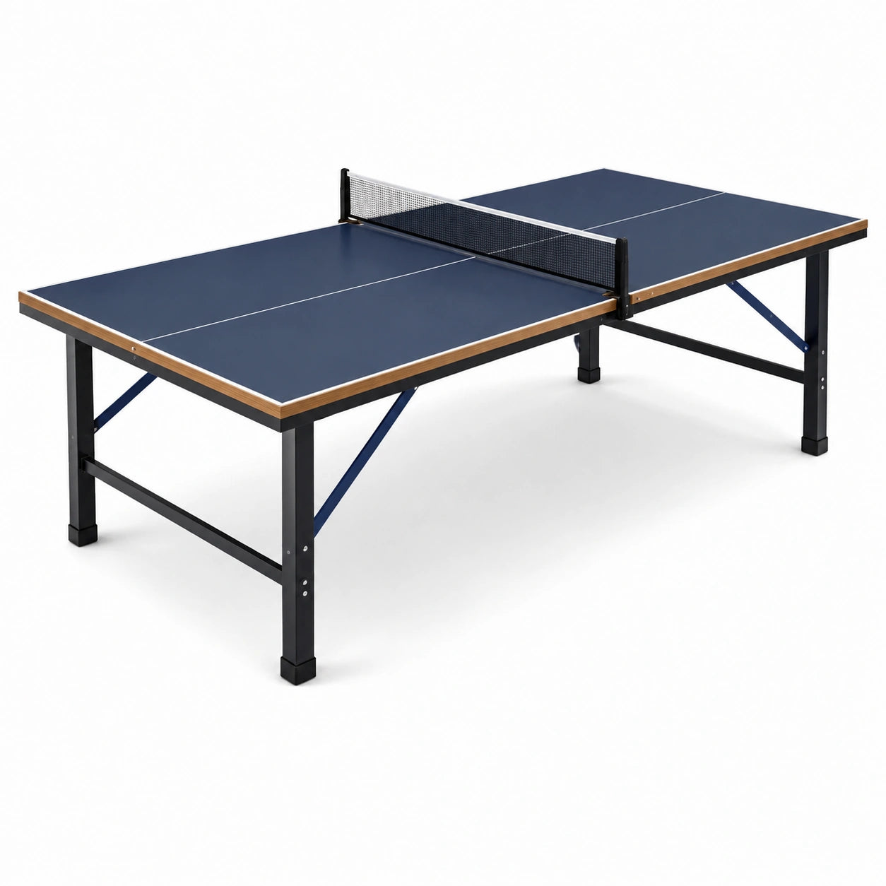 Tavolo da ping pong blu 274 × 152,5 × 76 cm in MDF e acciaio con rete inclusa