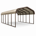 Tettoia per due auto 600 x 600 x 300 cm in metallo marrone con copertura fumé trasparente