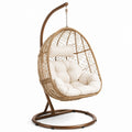 Poltrona sospesa con supporto, 105 × 105 × 195 cm, beige, marrone e crema, per interni ed esterni coperti