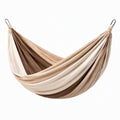 Amaca sospesa moderna in tessuto beige, marrone e crema, 280 × 150 × 1 cm