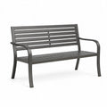 Panca da giardino a 2 posti in metallo antracite con braccioli, 127 × 60 × 85 cm